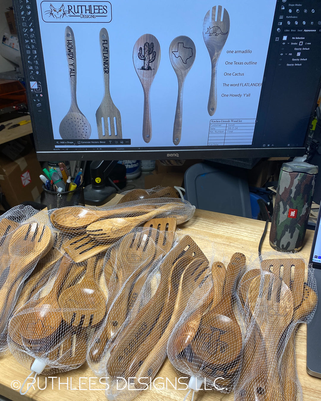 Texas Wooden Spoons (5 piece set)