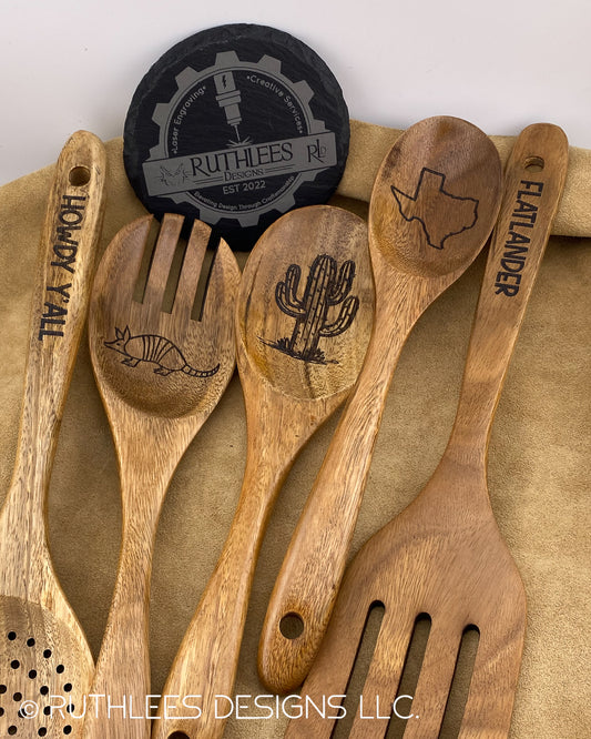 Texas Wooden Spoons (5 piece set)